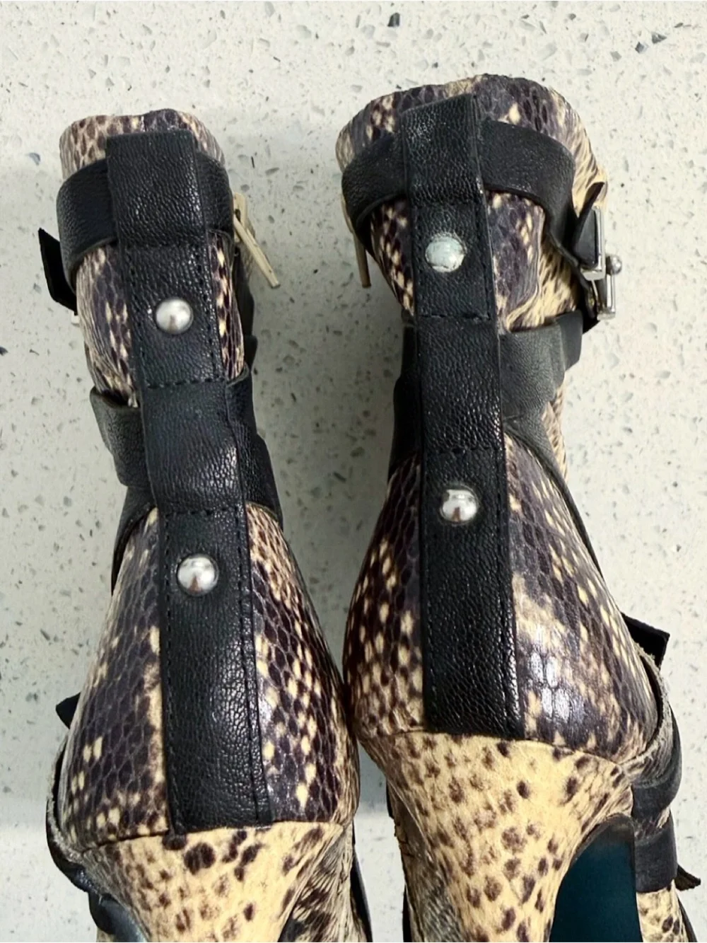 GUESS Paisley 2 Snake Print Ankle Booties Size 6 Pointed Toe Stiletto Heels - Picture 6 of 14